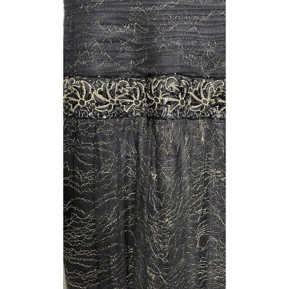 Teri‎ Jon Rickie Freeman Black Gold Sequin Tulle Evening Gown Dress Women's sz 4 - Picture 2 of 5
